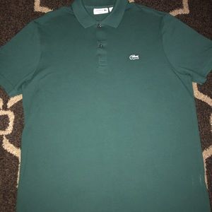 Green LACOSTE Regular Fit Stretch Cotton  Polo